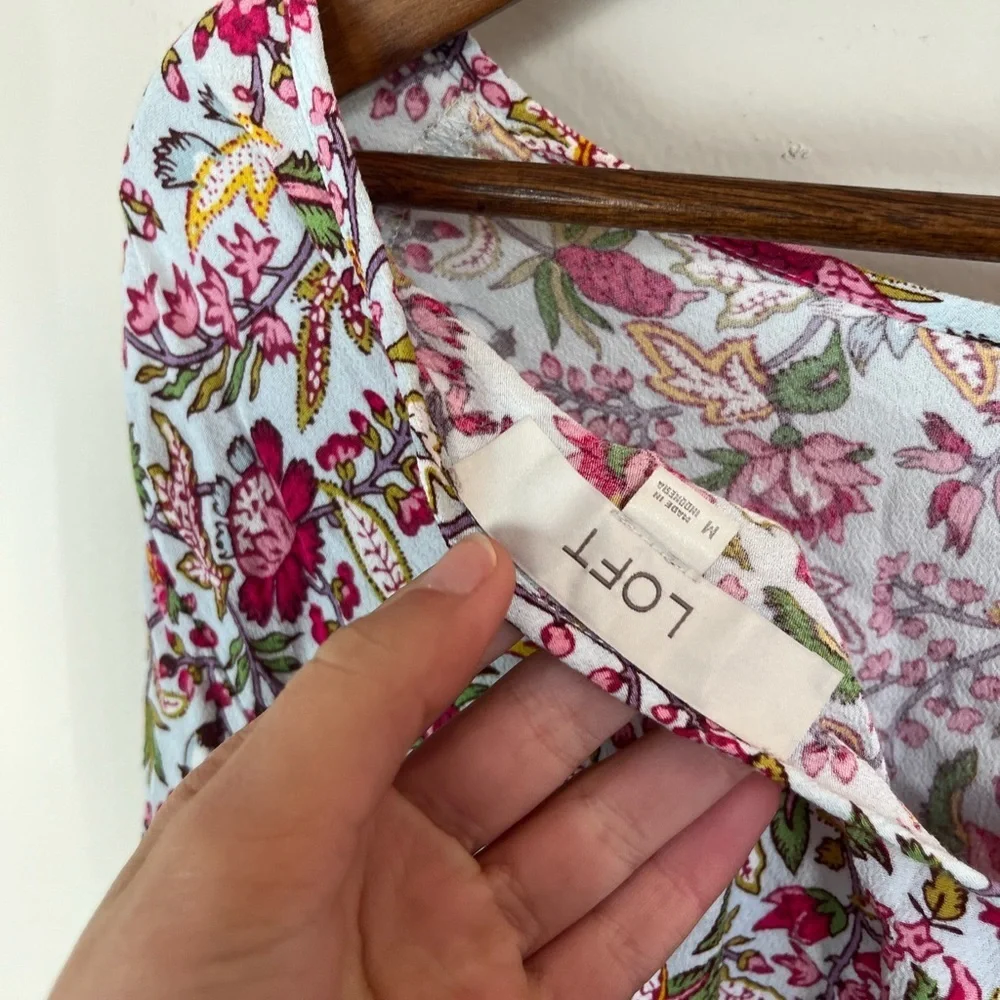 Loft jungle wrap back croppwd top M - Picture 7 of 7